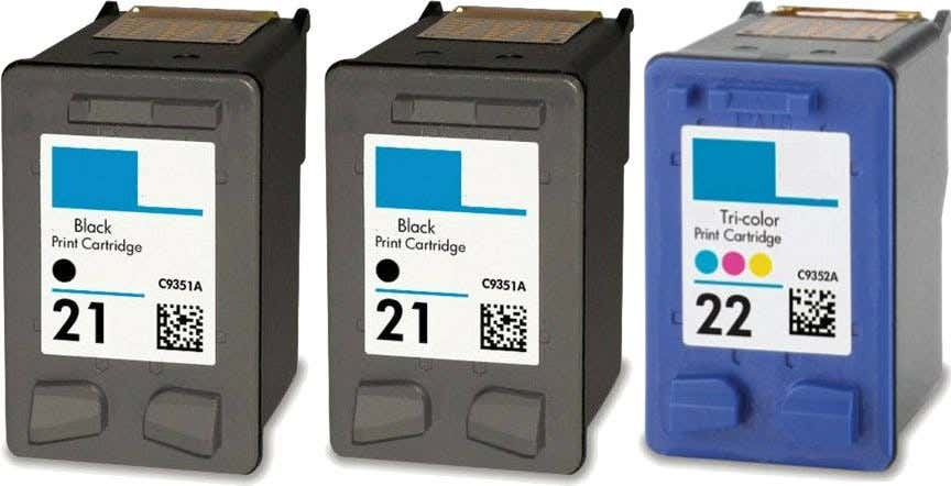 Combo 3 Pack of Remanufactured HP 21 Black & 22 Color Ink Cartridges